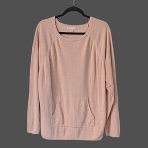 Barefoot Dreams CozyChic Ultra Lite Raglan Pullover Sweater 2X Pink Cozy
